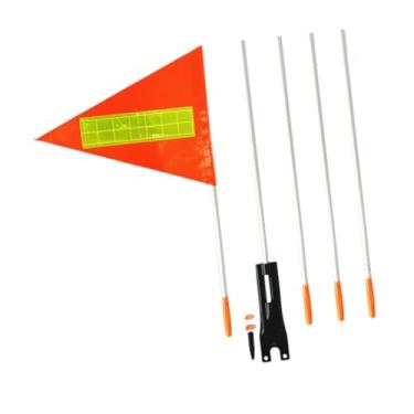 Imagem de Colaxi Bandeira de bicicleta com mastro de alta visibilidade laranja suprimentos equipamentos bandeira de bicicleta para crianças, rodas de cadeira, carrinho, 30cm