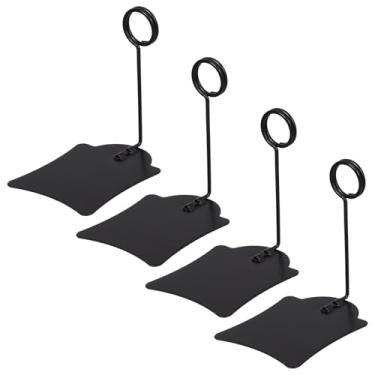 Imagem de SHOWERORO Suporte de placa de metal com clipe de etiqueta de 4 peças, suporte de mesa reutilizável para padaria, supermercado, varejo, suporte de etiqueta para preços e publicidade