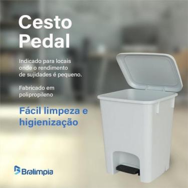 Imagem de Lixeira 15 Litros com Pedal  Cesto Reforçado Multiuso  Para Banheiro, 