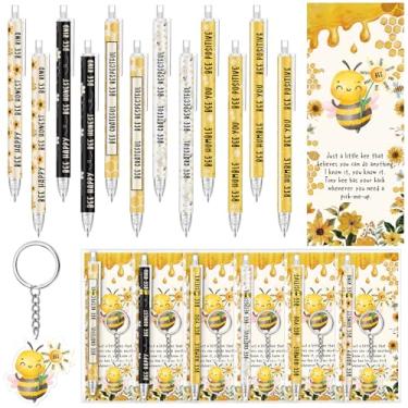 Imagem de Kosiz 30 conjuntos de presentes de agradecimento de Natal para funcionários com canetas de abelha chaveiros fofos marcadores de livro inspiradores a granel presentes de agradecimento com tema de