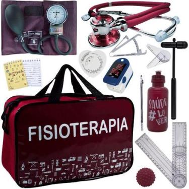 Imagem de Kit Bolsa Fisioterapia Acadêmico Goniômetro Martelo Buck Fita Antropom