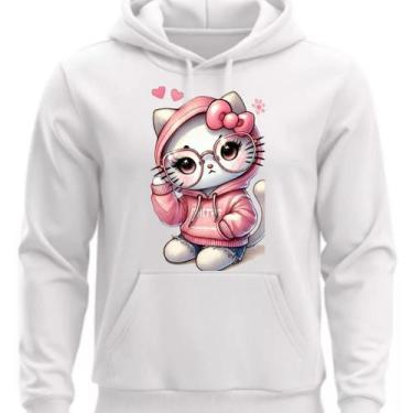 Imagem de Moletom Estampado Com Capuz e Bolso Hello kitty - Hs, Branco, P