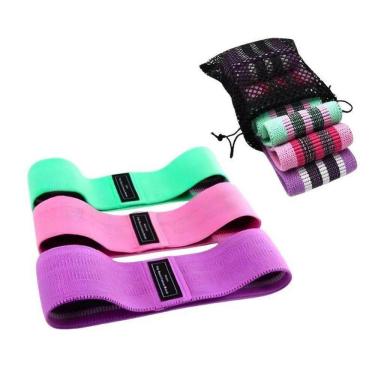 Imagem de Kit 3 Faixas Elásticas De Exercício Hip Resistance Bands