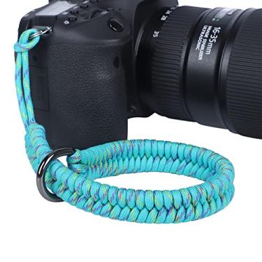 Imagem de Hargedis Alça de pulso para câmera, alça de mão feita à mão Paracord de alta qualidade e segura universal ajustável, adequada para Canon, Sony, Nikon, Panasonic, Fujifilm, Olympus (azul)