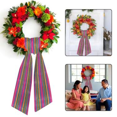 Imagem de LANGFON 1 faixa de guirlanda mexicana, guirlanda de cetim mexicana para guirlanda de porta da frente, acessórios para casa, casamento, aniversário, cinco de maio, decoração de festa, uso interno e