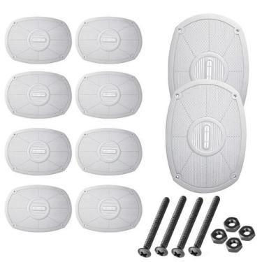 Imagem de Kit 10 Tela Alto Falante 6x9 Polegadas Com Parafusos Branca - PERMAK