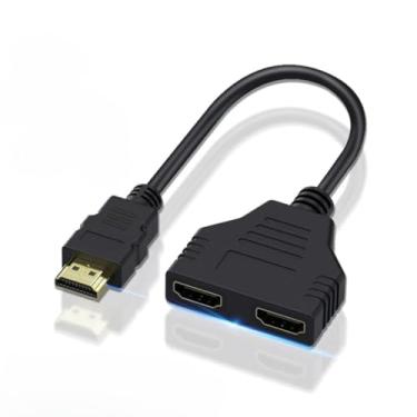 Imagem de Cabo Splitter HDMI Divisor E Duplicador Y, Adaptador Hdmi, 1 Hdmi Macho Para 2 Hdmi Fêmea 2 Telas