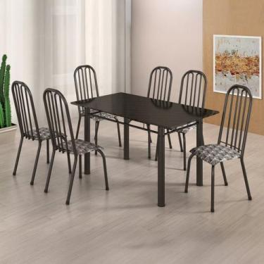 Imagem de Conjunto Sala de Jantar 6 Cadeiras Natal - Tubulares Gol