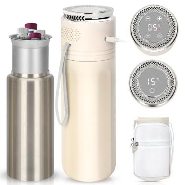 Imagem de Estojo de viagem para refrigerador de insulina elétrica, display de temperatura em tempo real, carregador USB e anel de gelo de metal, temperatura ajustável (2°C-20°C), comporta 6 canetas, design