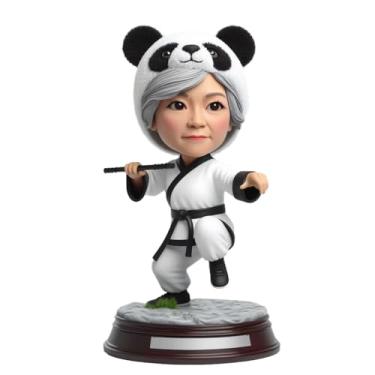 Imagem de Cabeçote de Kung Fu idoso personalizado com chapéu de panda da sua foto, presente encantador para mãe, avós, respeitoso, vibração, decoração de mesa, lembrança feita à mão