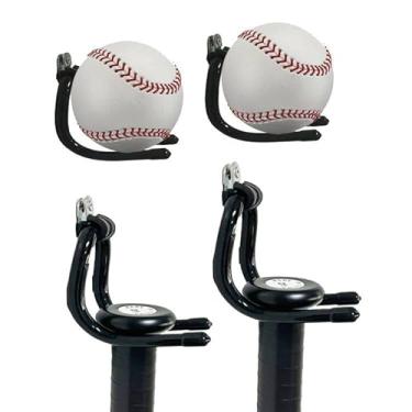 Imagem de AUXPhome Suporte Para Taco De Beisebol Auxphome, Pacote Com 4 Unidades, Cabide Armazenamento, Parede Itens Esportivos E Colecionáveis Amantes Exposição Bolas (Sem Bola Taco)