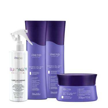 Imagem de Kit Amend Specialist Blonde Shampoo Condicionador Máscara e Fluído Ant