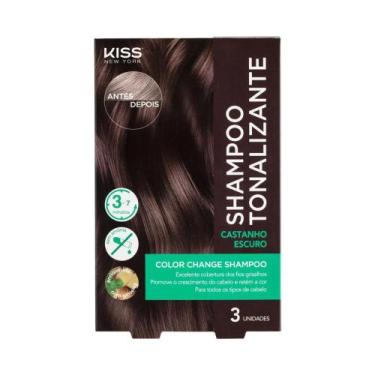 Imagem de Shampoo Tonalizante Castanho Escuro Color Change Kiss NY 3 un - Kiss N