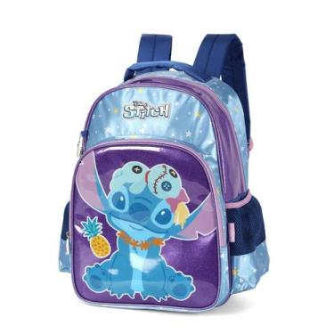 Imagem de Mochila Stitch Costas Escolar Infantil Original com Chaveiro Resistent