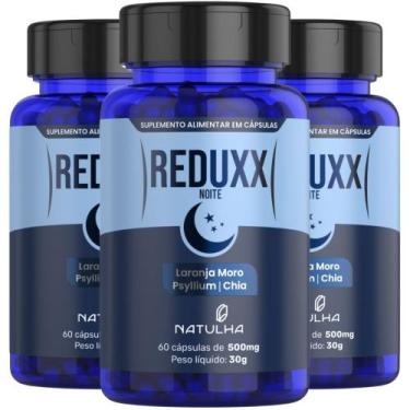 Imagem de KIT 3X Reduxx NOITE (Laranja Moro, Psyllium, Chia) 60 cápsulas - Natul