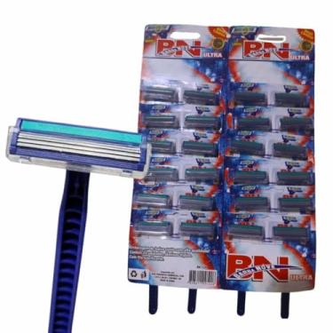 Imagem de Kit 24 Aparelhos de Barbear Descartável, 3 Lâminas com Fita Lubrificante, Depilador Multiuso Ultra, Unissex