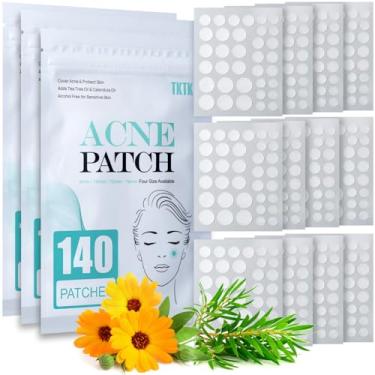 Imagem de Patch de espinha para acne, 4 tamanhos 420 adesivos de cobertura absorvente de acne, adesivos invisíveis hidrocoloides para acne para o rosto, espinhas de acne, melaleuca e óleo de calêndula - pacote com 3