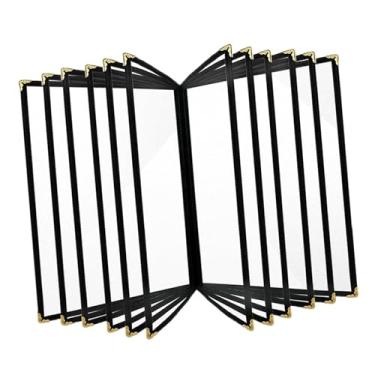 Imagem de YsXoWiui Capa para Cardápio de Restaurante, Suporte para Cardápio de Canto Dourado Transparente, Capa para Cardápio Leve E Portátil para Bar, Casamento, Jantar, Doze
