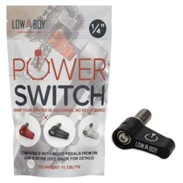Imagem de Interruptor de energia de 1/10.2 cm da Low Boy - Parafuso de polegar de liberação rápida do batedor de bumbo Serve para pedais DW/Axis/Drumnetics/Volta (preto, pacote com 1)