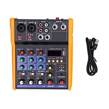 Imagem de Tangxi Mixer de áudio de 4 Canais, Mixer de áudio Profissional, Console de Placa de Som, Redução Inteligente de Ruído, Tomada USB de 4 Vias, Mixer Estéreo Portátil Com Efeitos para