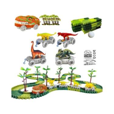 Imagem de Brinquedo De Corrida De Trem Magnético Flexível Com Tema De Dinossauro