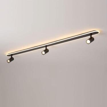 Imagem de Luminárias De Teto Spot De Montagem No Teto Preto Para Corredor 3 Cabeças Holofotes De Teto Ajustáveis Kit De Iluminação De Trilho Fixo Led Lâmpadas De Acento De Holo, 3000k (Warm White)