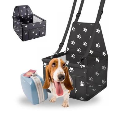 Imagem de Cadeirinha de Transporte De Cachorro ou Gato Para Carro  Preta com Est