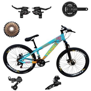 Imagem de Bicicleta 26 VikingX T25 21v Conjunto Shimanos Pneu Aro 26 Balão Preto-Unissex