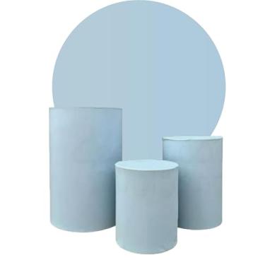 Imagem de kit Capa Trio de Cilindro + Painel 1,50m Decoração Festa - multicolorido Organização de Decoração para Festas(AZUL BEBE)