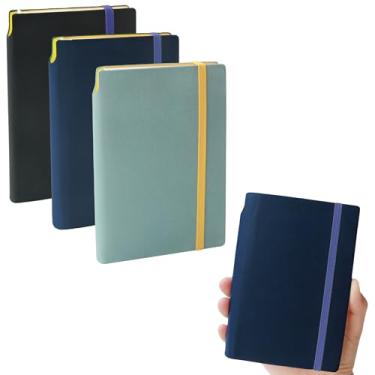 Imagem de J6&H6 Minimalist Design Pocket Notebooks Set Of 3, Portable small Notebook with Pen Holder, 486 Thick Lined Pages ( 3.3" x 4.3"), The Perfect Mini Note Pads to Stay Organized and Boost Productivity at