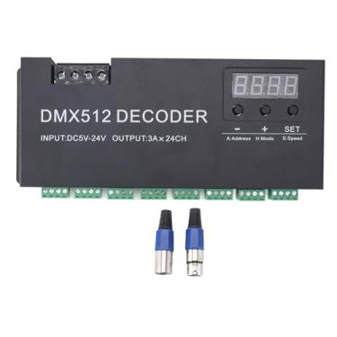 Imagem de Decodificador DMX Grcfumo, palco Iluminação Acessórios, DMX Decodificador 24 canais Digital Display Dimming Driver LED DMX512 Controlador para RGB Strip Light DC 5 ‑ 24V