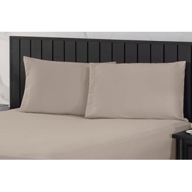 Imagem de Jogo de Cama Casal 400 Fios Percal 03 Pçs com Barra, Antiácaro, Antipilling e Toque Macio (Bege)