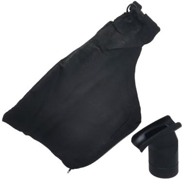 Imagem de Sacos pretos para coletor de poeira com conector de saída para serra de esquadria 255, saco plástico contra poeira com zíper e suporte ajustável com fio (1 conjunto, saída inferior redonda)