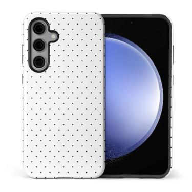 Imagem de ilikediy Capa para Samsung Galaxy S24, HL2 Polka Dot Branco Híbrido 2 Camadas Capa Rígida Silicone Design Padrão Capa Protetora
