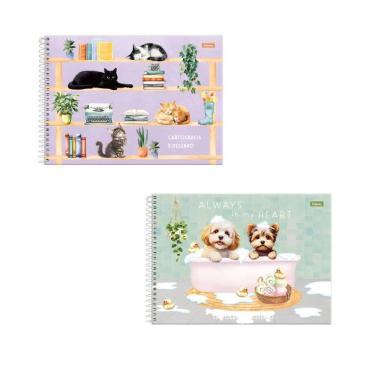 Imagem de Caderno De Desenho 80F Cartografico Capa Dura Fur Friends