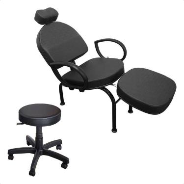 Imagem de Kit Cadeira + Mocho Maquiagem Estética Designer Unha For-ty