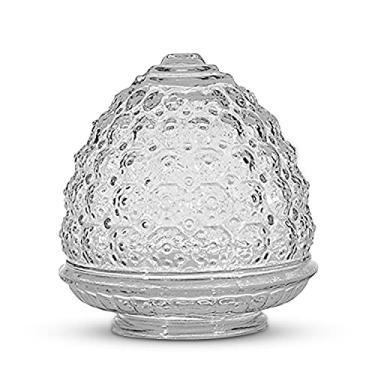 Imagem de OhLectric OL-41424 Sombra de vidro de abacaxi - Substituição de persiana de vidro para luzes – Cúpula de vidro fácil de instalar – Sombra personalizável – Luzes pendentes ou arandela de parede – Abertura do encaixe de 8,5 cm