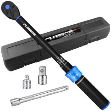 Imagem de PUIBERS Conjunto de chaves de torque de 3/20.3 cm, 3/20.3 cm LB/13,6-149,2 Nm, torquimetro ajustável de direção dupla de 72 dentes, inclui barra de extensão de 12,7 cm e adaptadores de 1/5.1 cm/1/10.2