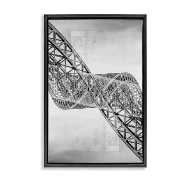 Imagem de Stupell Industries Arte de parede surrealista em tela flutuante preta de ferro torcido por Robin Vandenabeele, 63 x 43 cm