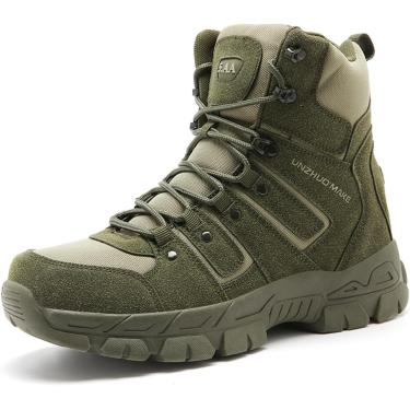 Imagem de Botas táticas militares de couro de camurça masculina, verdes, 5,5 Reino Unido