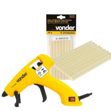 Imagem de Pistola De Cola Quente 20w Com 9 Bastão De Cola 8mm