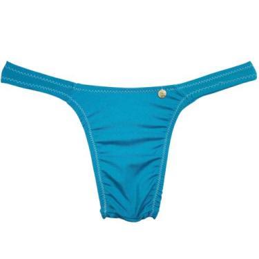 Imagem de Calcinha fio dental para mulher trans aquendar em Lycra Brilho forrada