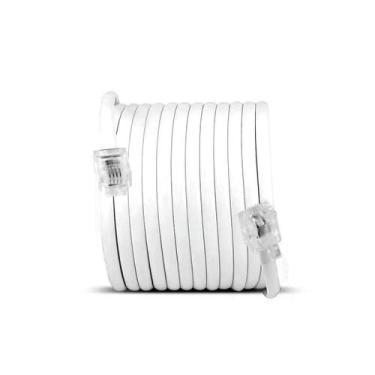 Imagem de Cabo de Telefonia Montado com Conectores RJ11 Branco 1 metro - Outras,