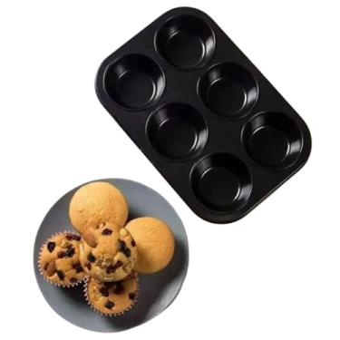 Imagem de Forma Antiaderente Multiuso para Cupcakes Muffins e Petit Gateau – 6 Cavidades 18cm x 26cm Ideal Para Fornos Metal Reforçado Alta Resistência ao Calor