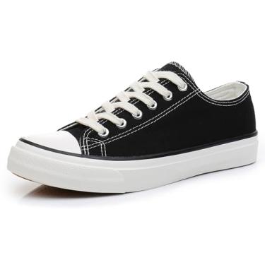 Imagem de CullForYou Tênis feminino colorido de cano baixo, Preto/branco, 7