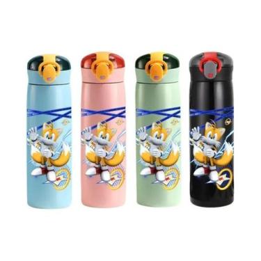Imagem de Copo Infantil De Aço Inoxidável Isolado Com Canudo De 460ml, Garrafa P