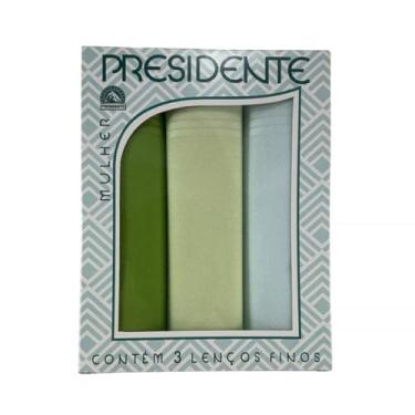 Imagem de Lenços Femininos Presidente De Bolso 30cm 100 Algodão Kit 3 Unidades, 