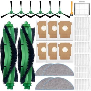 Imagem de Acessórios de peças de reposição compatíveis com aspirador de pó iRobot Roomba 104, 105, Q052 Vac/Combo Q0520 105 Essential Series, 2 escovas de rolo, 6 filtros, 1 pré-filtro, 4 esfregões, 6 escovas