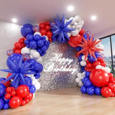 Imagem de Kit Balloon Arch ADOINBY vermelho, branco, azul, 140 unidades, 4 de ju