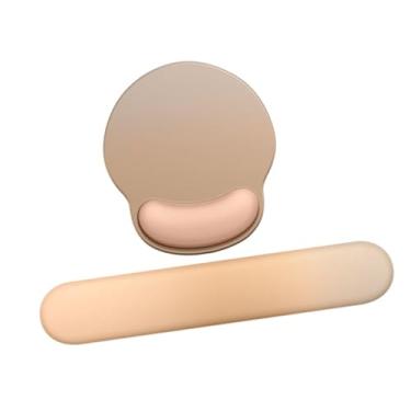 Imagem de ZGUZMCMK Suporte de pulso para pad, fácil digitação, portátil, borracha de silicone, apoio de pulso para teclado, pad para jogos, café doméstico, Bege
